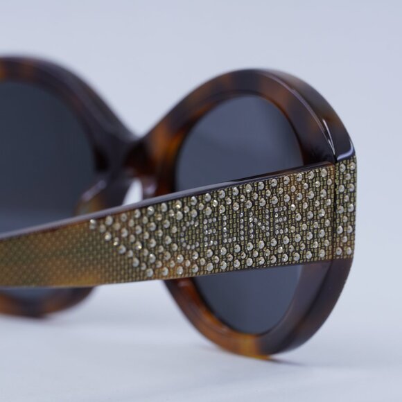 Celine CL4240IS 53A Sunglasses Shiny Havana with Gold Studs Embellishment Frame main image 8